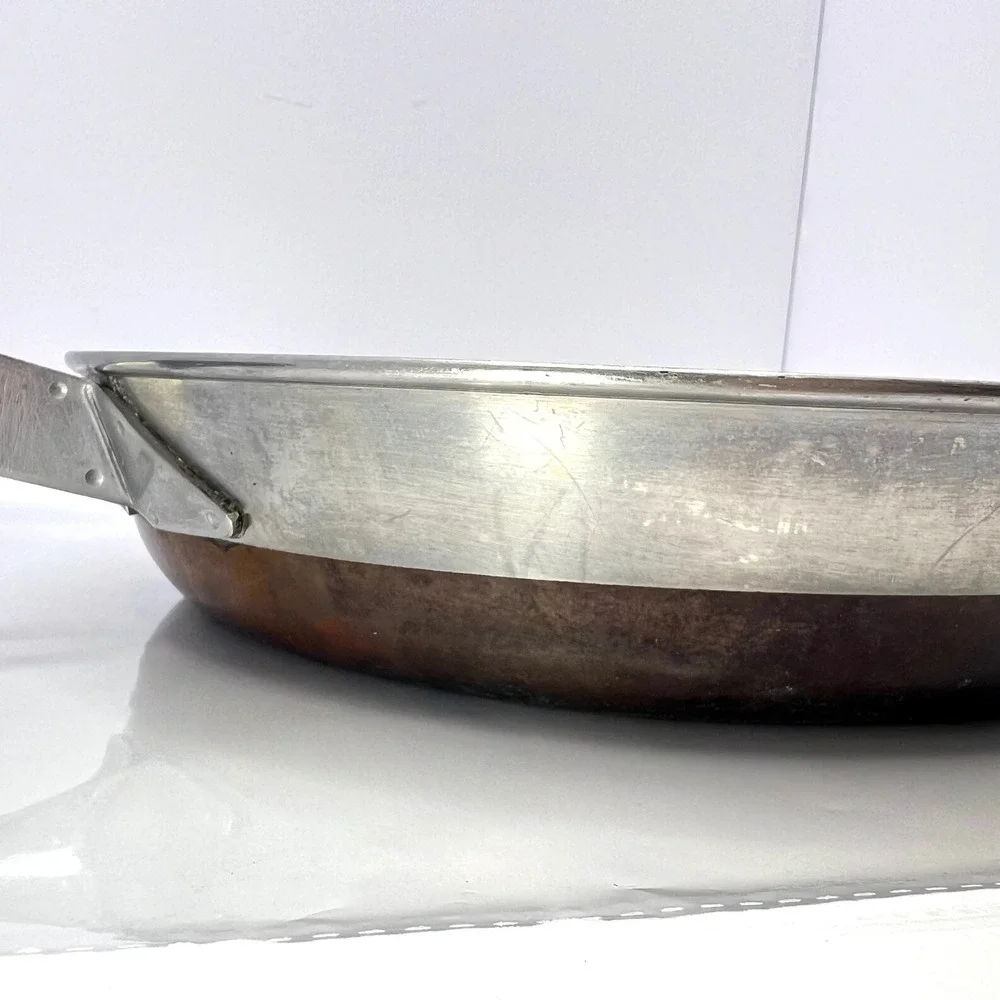 Revere Ware Skillet Fry Pan 10 Inch Copper Bottom Vintage Cookware USA Made